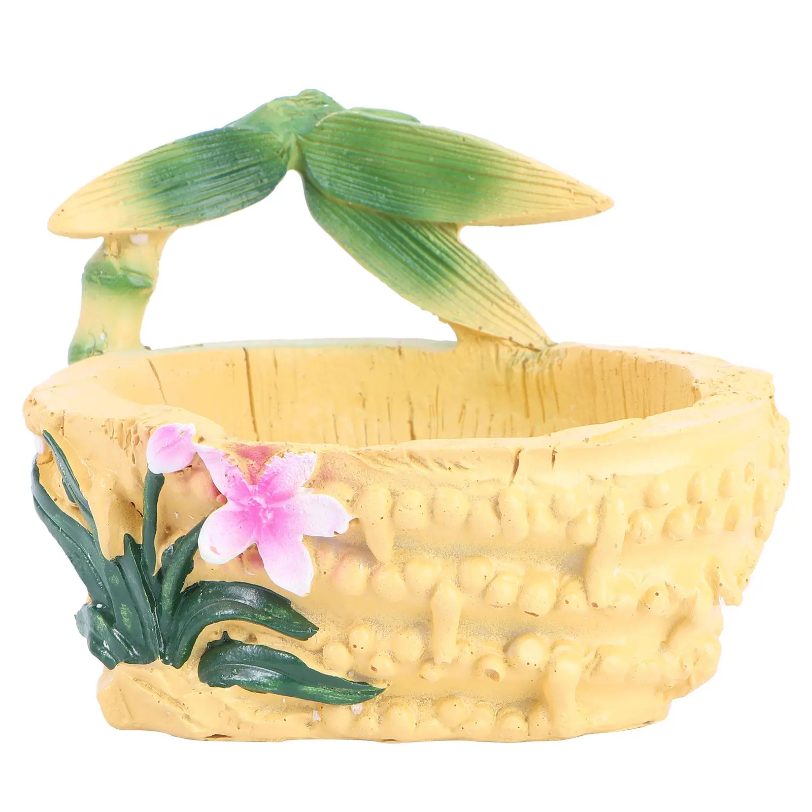 

1 шт. Светло-коричневый цветочный горшок с дизайном под корни бамбука, из смолы, для комнатных растений, креативный декор для дома и сада, для бонсай