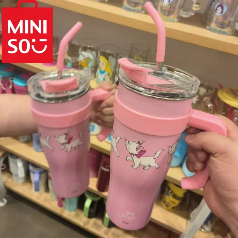 

Новая Miniso знаменитая Классическая Детская игрушка из Диснея, экологически чистая большая емкость, стальная соломенная чашка для воды, подарки