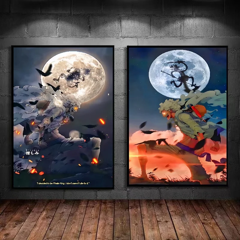 Classic One Piece Anime Picture Roronoa Zoro Luffy Poster Living Room Corridor Room Decoration Art Gift for Children and Friends