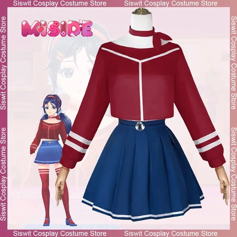 

MiSide Crazy Mita Cosplay Costume Headwear Dress Full Set JK School Uniform Horror Game Character Outfits Women Party Clothing