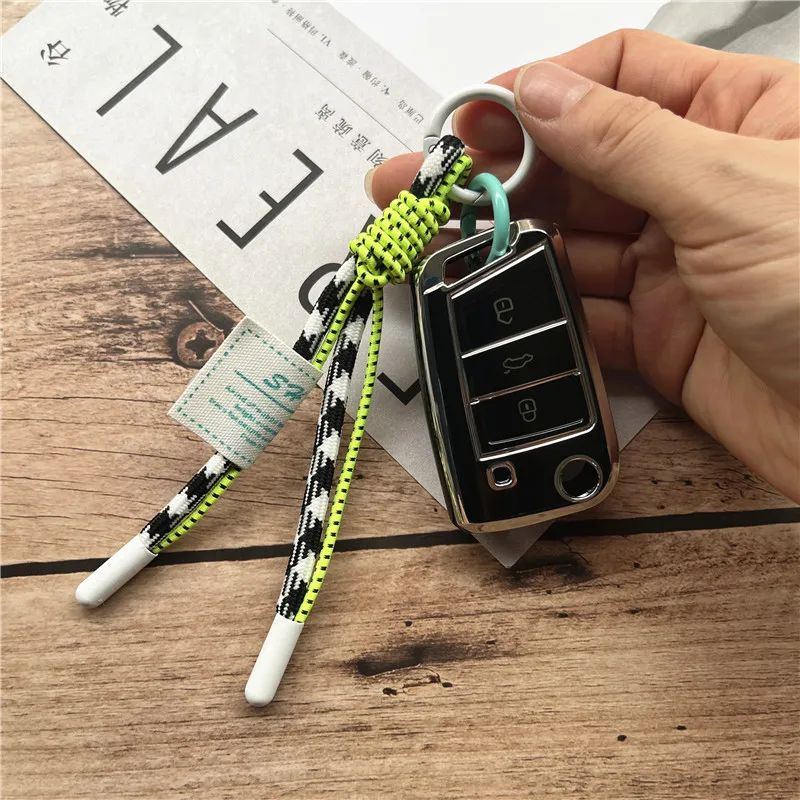 Lanyard Fluorescent Color Cord for Keys White Keyring Universal Cord to Hang Mobile Phone Strap Luxury Cellular Keychain Pendant image 3