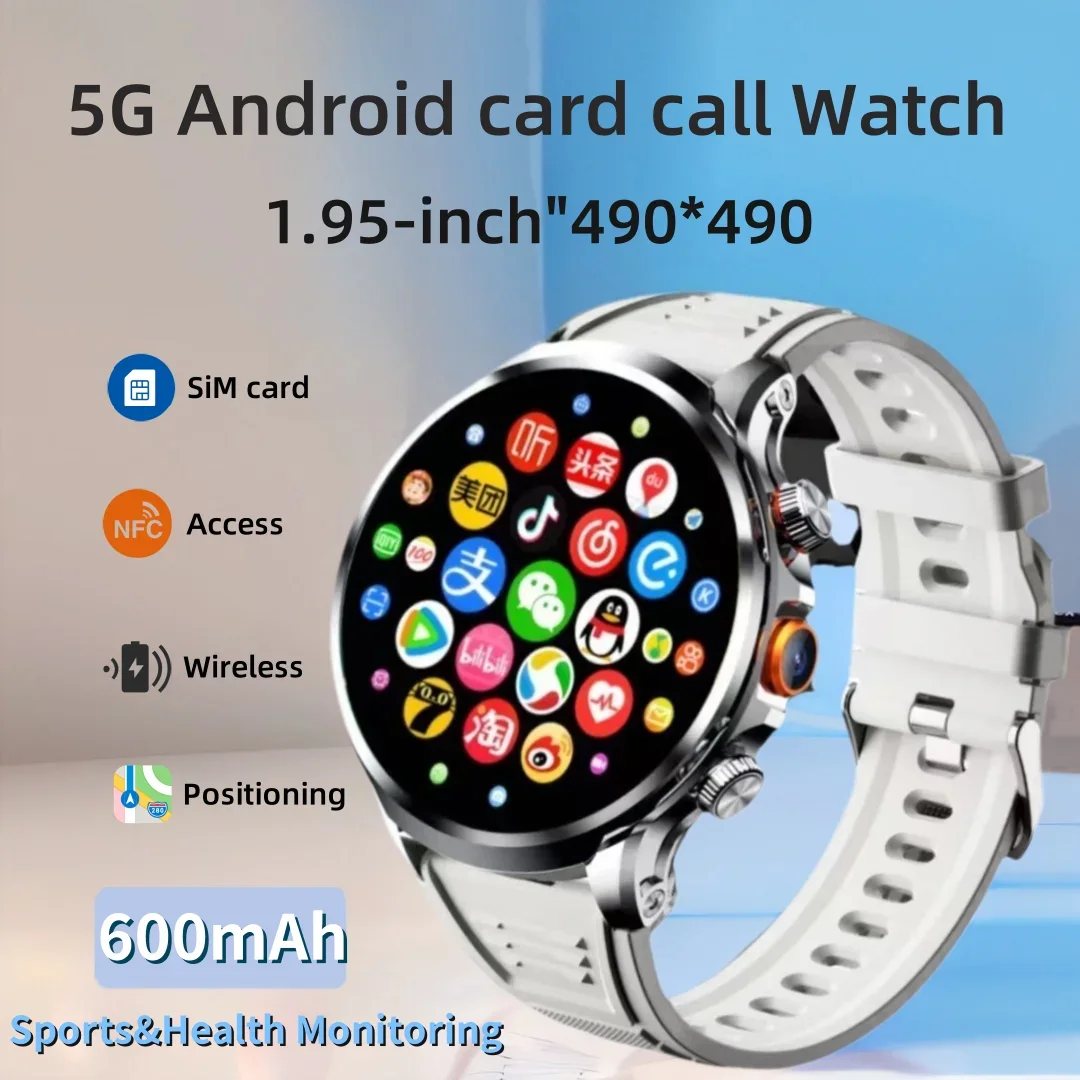 

Android smartwatch 1.95-inch large screen 8GB +128GB 4G full network smartwatch for men Google Play WIFI GPS Sim card 2025