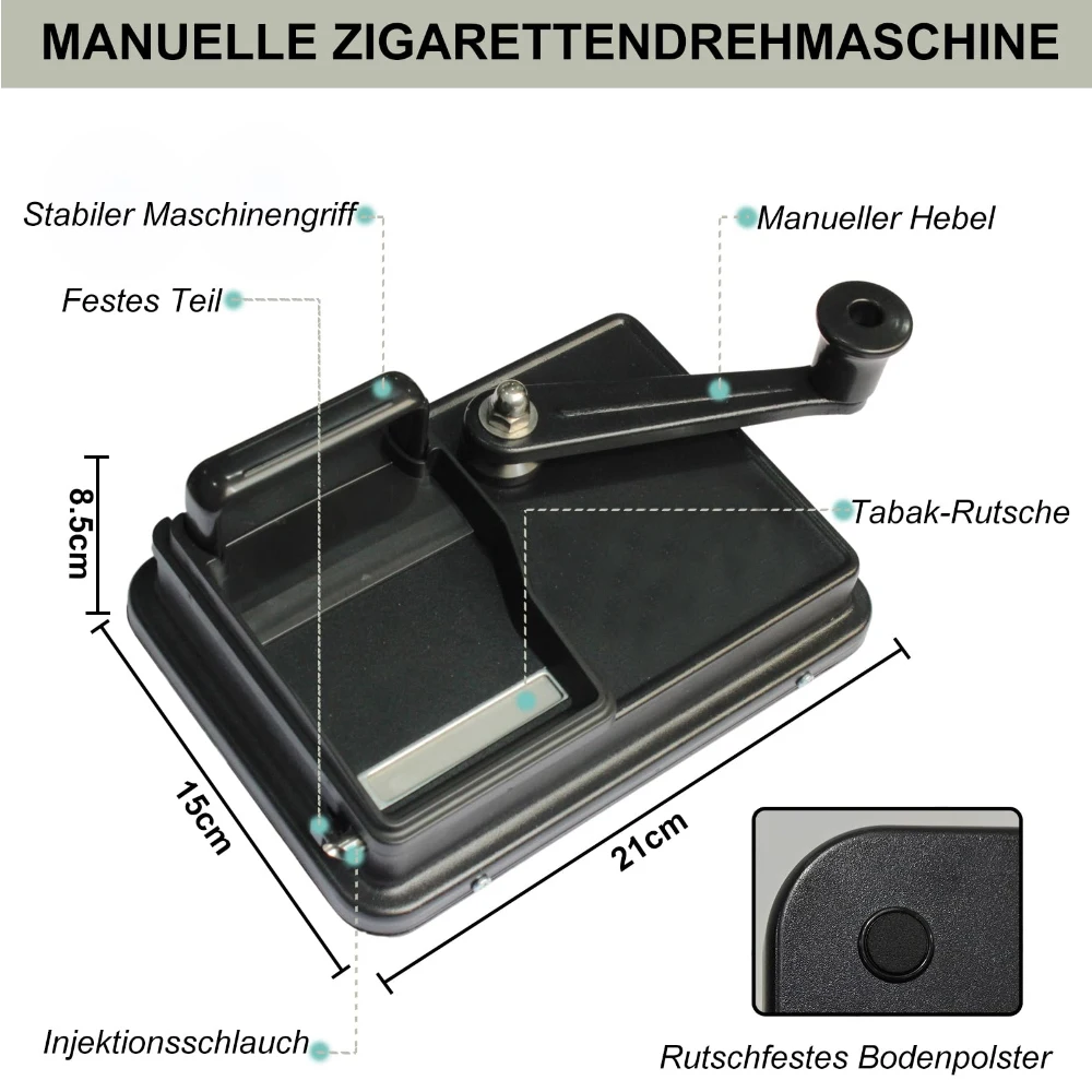 New Cigarette Filler 5.5/6.5/8mm Household Tube Hand Roll Durable Thick Thin Semiautomatic Cigarette Filler Cigarette Machine