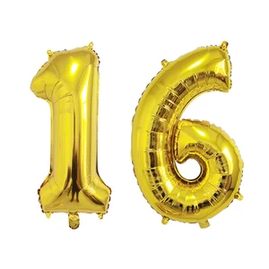 Ballonnummer, Gold, Silber, Schwarz, Happy Birthday Party Decoration Supplies, 16 18 30 40 50 60 70 90, 32, 32 8 Hauptverkaufsfeier 90er Männerkleidung - №6