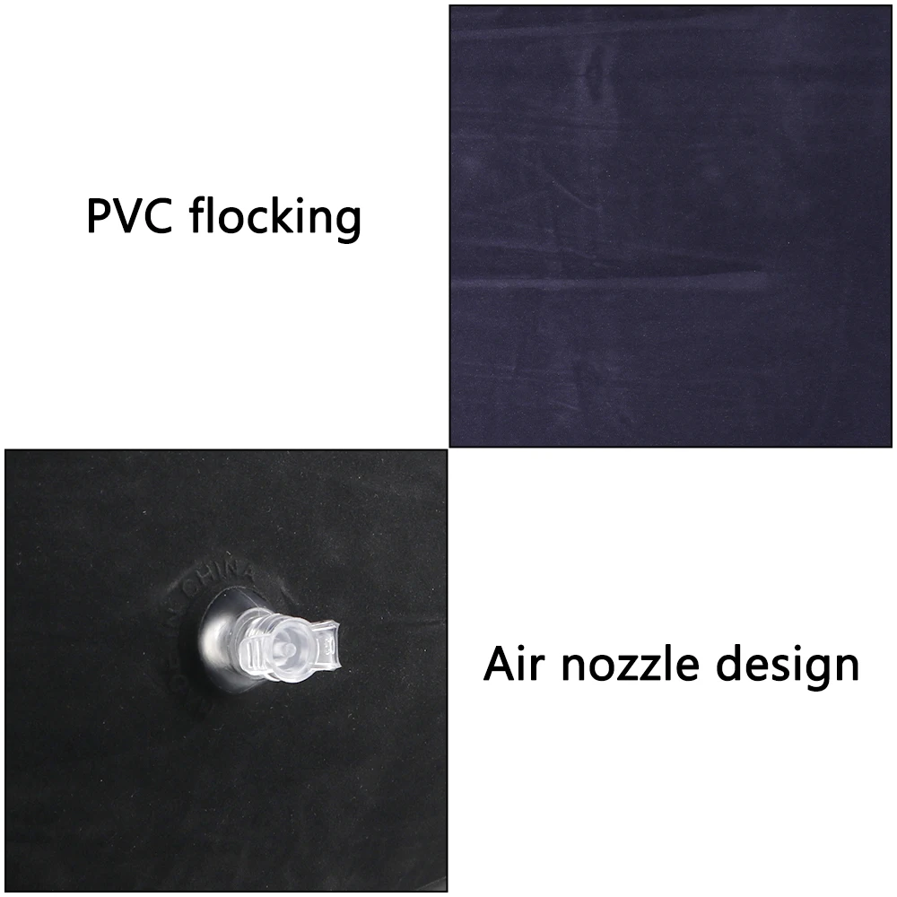 สําหรับเดินทางสํานักงานรถ Inflatable หมอนสามเหลี่ยมเท้า Air หมอนผ่อนคลายเบาะแบบพกพา PVC Flocking คู่รักเบาะ