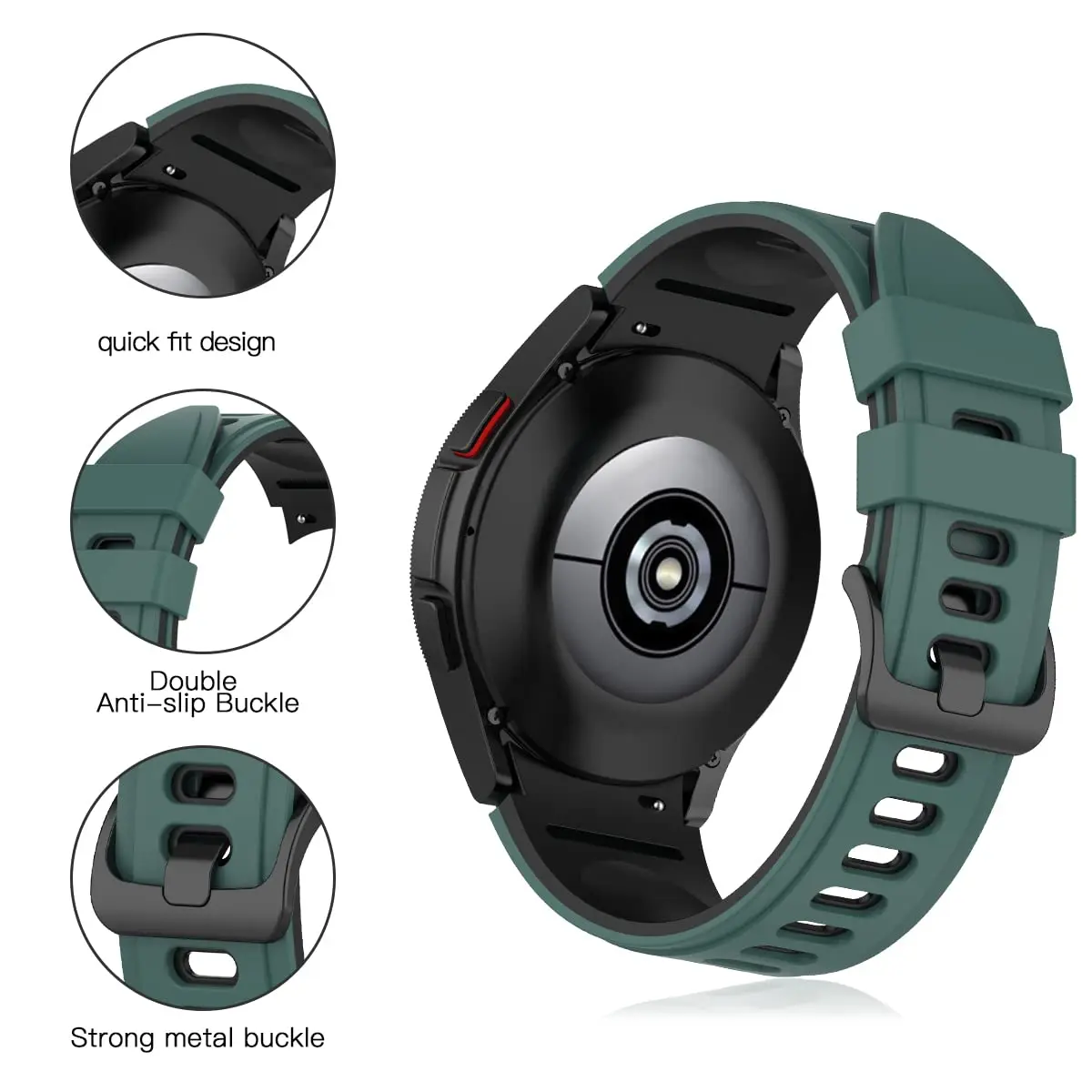 Correa para Samsung Galaxy Watch 4/5/5 pro, pulsera de silicona deportiva sin huecos, Correa clásica de 45mm, 44mm, 40mm, 46mm, 42mm