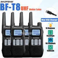 2/4x Baofeng Mini Walkie Talkie BF-T8 UHF Ham Radio FM USB Charger CTCSS DCS Dual Standby NOAA Flashlight BF-U9 R8 Transmitter