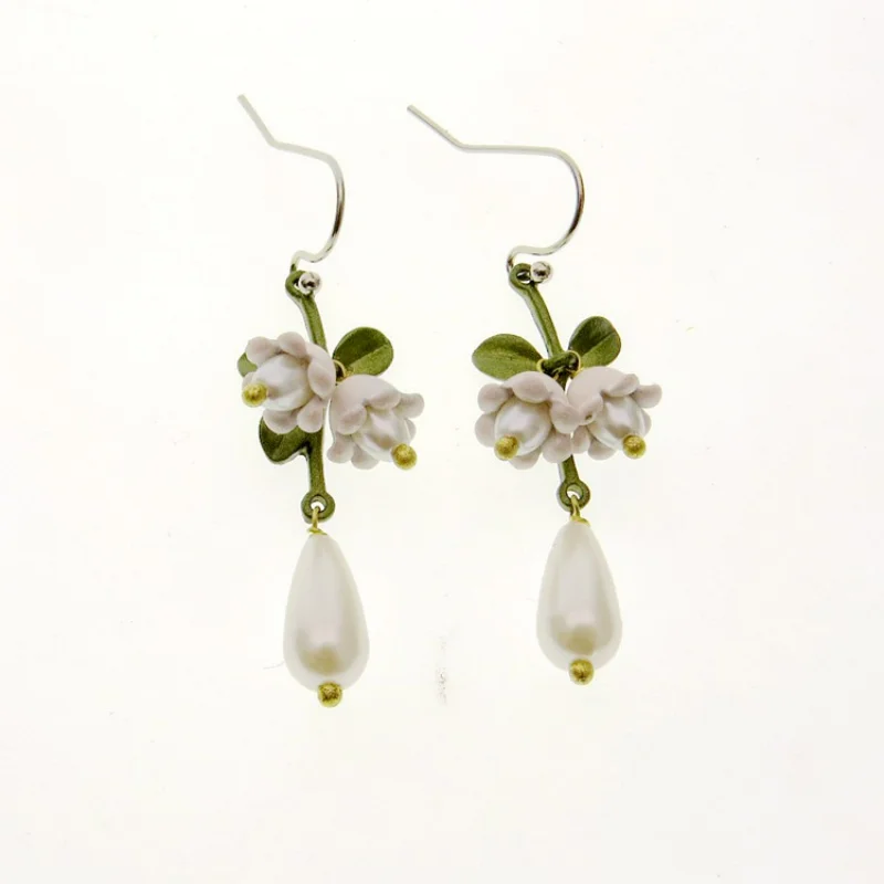 

Женские серьги-подвески с жемчужинами, из сплава