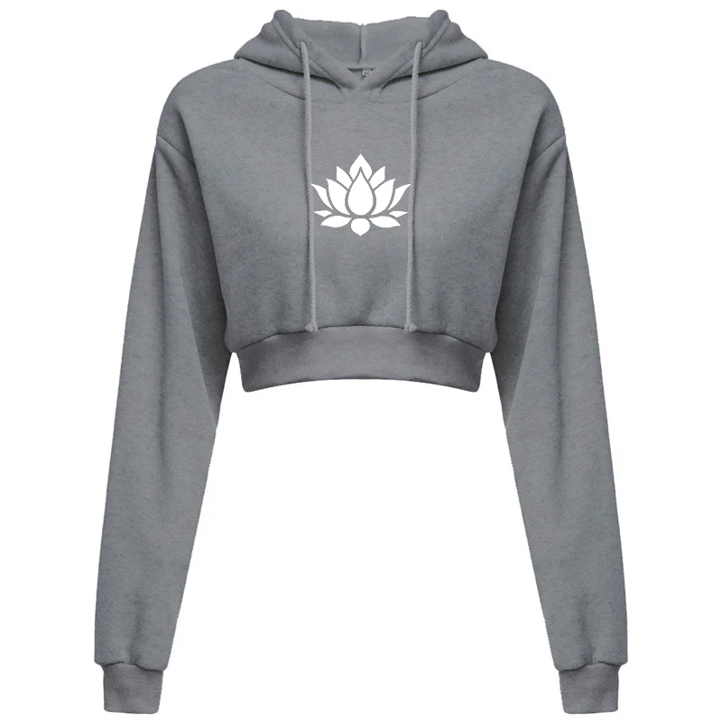 Men's and Women's Flower Print  Solid Color Pocket Hoodies Sports Fitness Sweatshirts Fashionable Casual Pullovers Multi Color