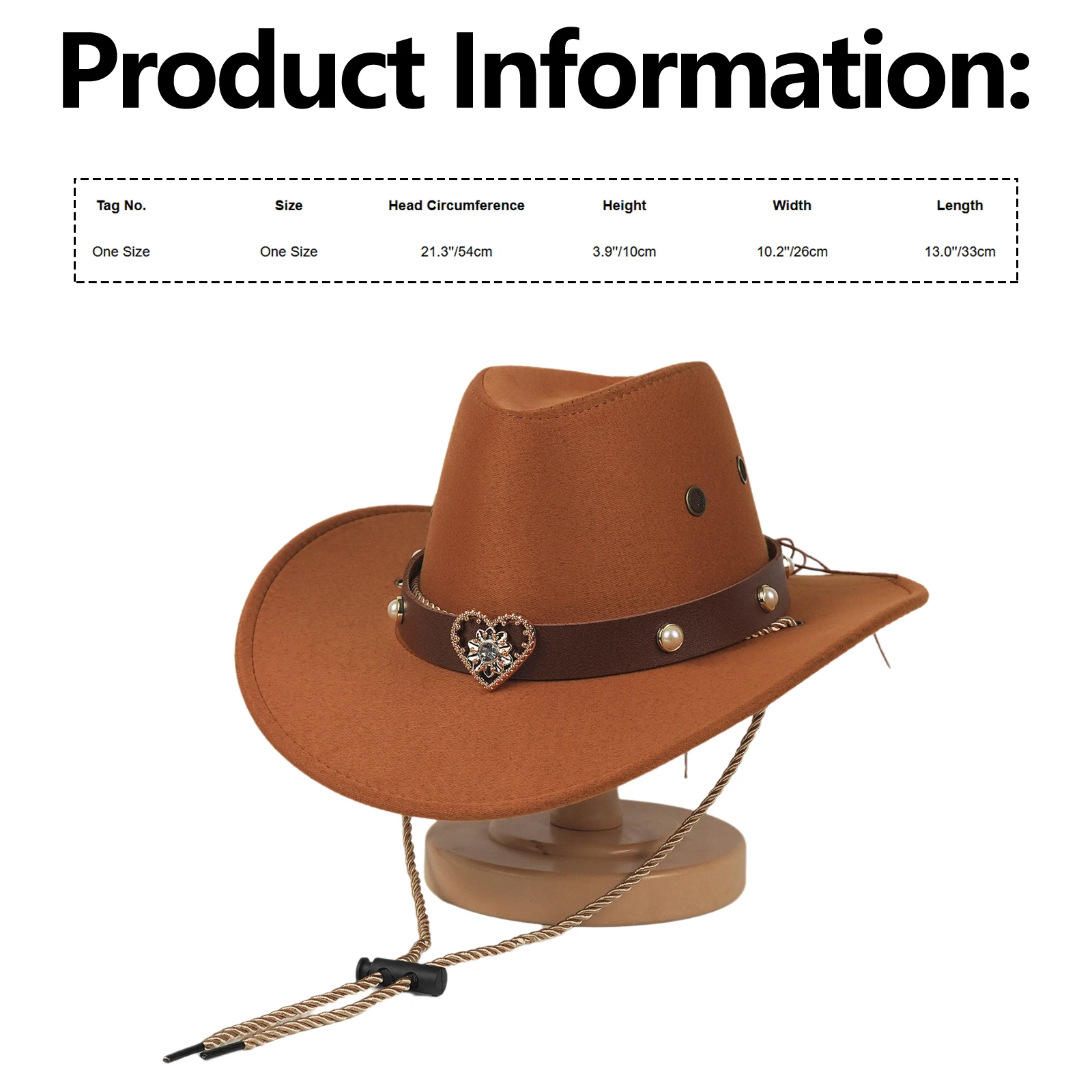 Unisex Kids Boys Girls Western Cowboy Hat Wide Brim Retro Band Decoration Hat Headwear with Adjustable String view 6