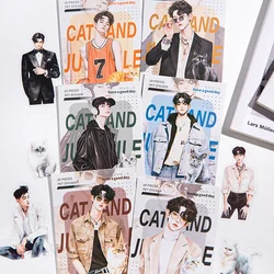 Mr. Paper, 20pcs/bag, Boy and Cat Themed Stickers, Collage Scrapbook Notebook Phone Case Diary Decoration Stationery Stickers