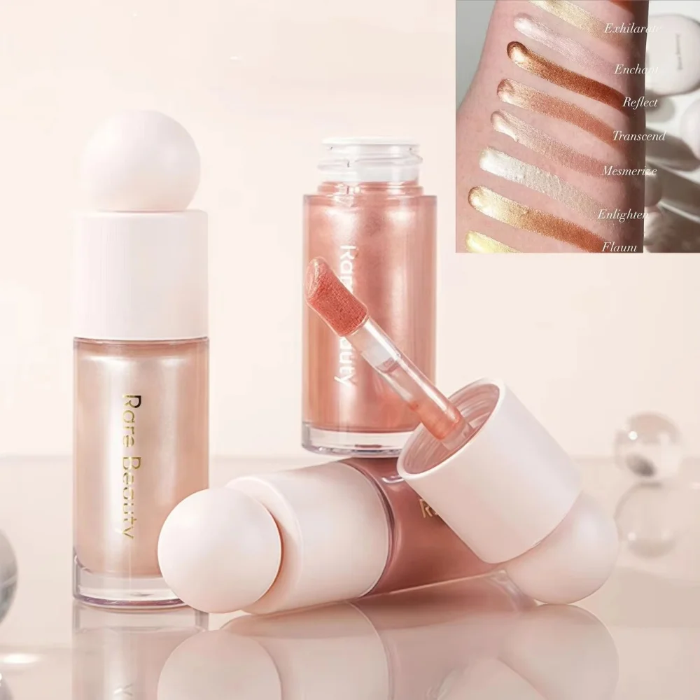 Rare Beauty Rubor Líquido, Iluminador, Contorno, Acabado Brillante, Luminizador, Gel de Maquillaje para Rostro y Cuerpo, Iluminador con Brillo, Contorno Natural