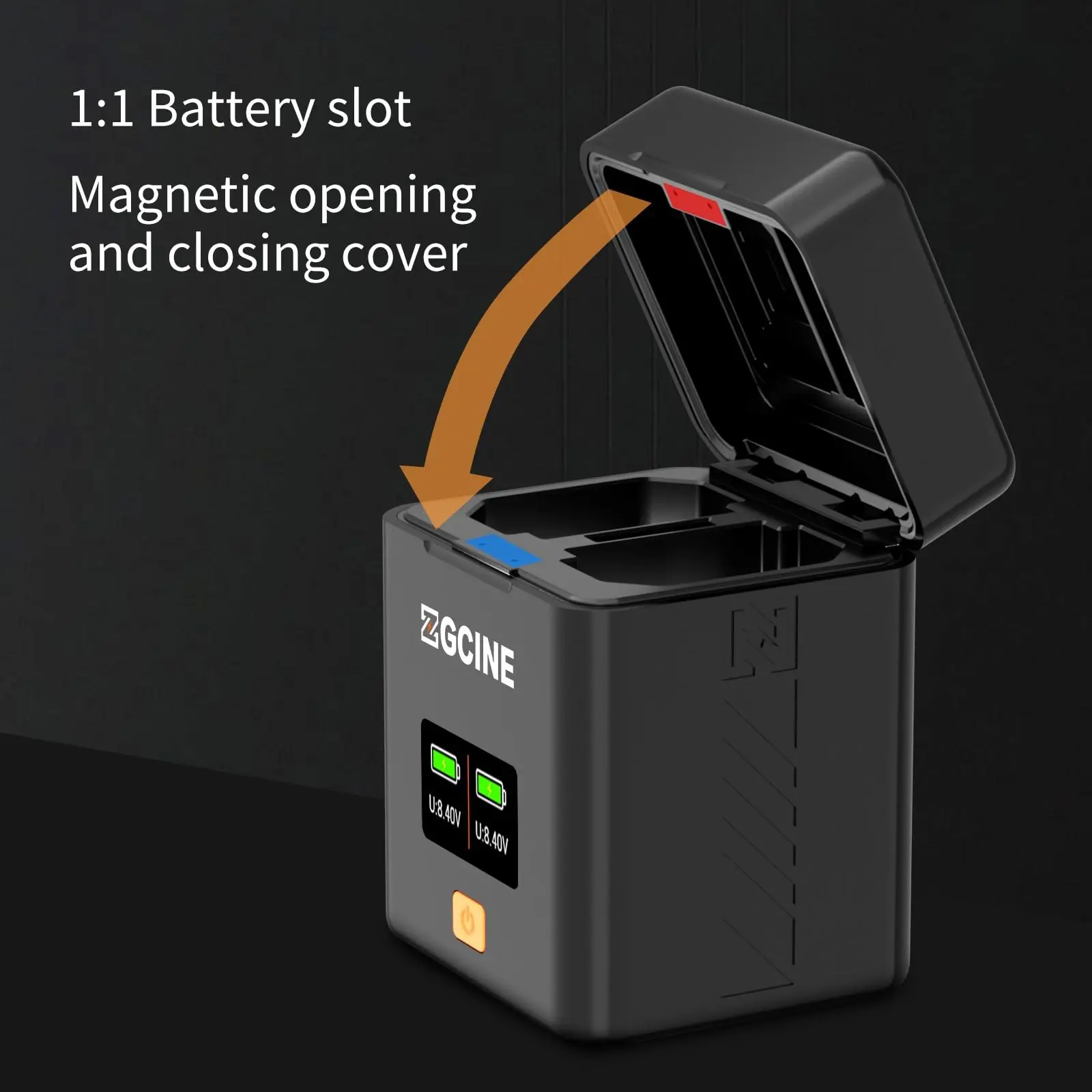 ZGCINE PS-LPE6 Dual USB-C Carregador Caso Caixa para Canon LPE6/E6N/E6NH/E6P Bateria, Compatível com Canon EOS R7 R5 R6 R6 II R, 5DIV