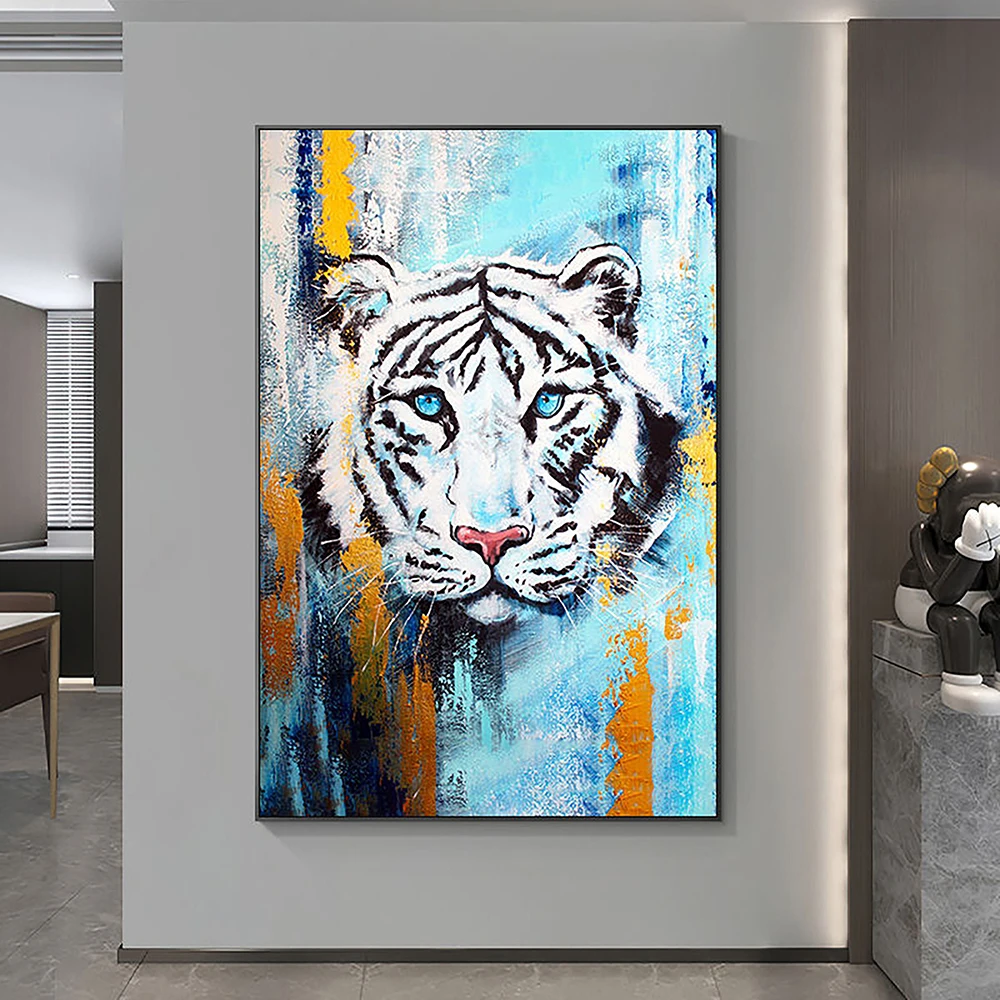 Hand Painted Oil Painting Tiger Oil Painting on Canvas Handpainted wall artwork handmade painting Bedroom Living Room Decor