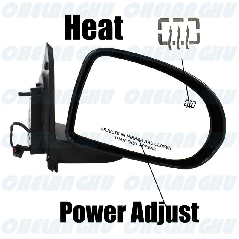 Right Side 5 Pins Satin Black Power Adjust Mirror Assembly For Jeep Compass 2007 2008 2009 2010 2011 2012 2013 2014 2015 2016