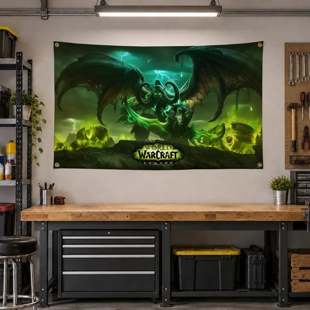 Gaming World Of Warcraft Horde Alliance Flags Personalized Banner Flag Room Dorm Camping Picnic Garage Bar Outdoor Wall Decor