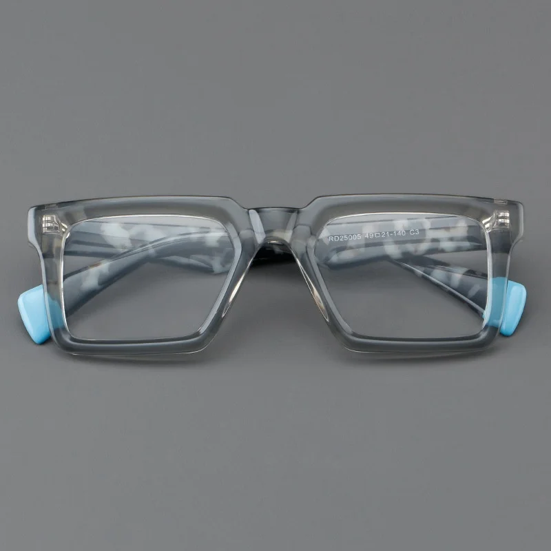 Neu im Jahr 2024: Retro-Quadratische Brillenfassung für Herren, modische optische Brillenfassung für Damen, Modell 25005 – Detail 5