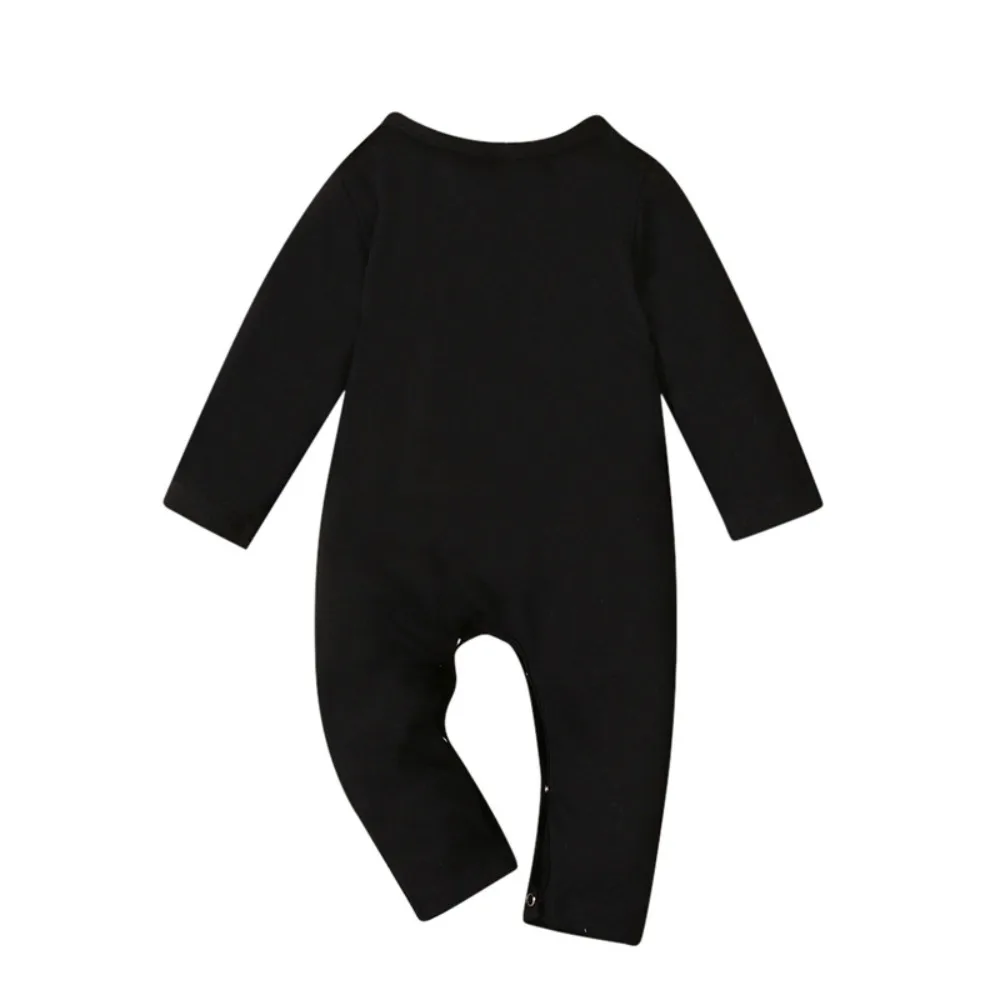 Neuheit Kleinkind Halloween Kostüm Cosplay Outfit Kinder Halloween Kostüm Kopf bedeckung schwarz weiß Overalls Schädel Spiel anzug 6-36m