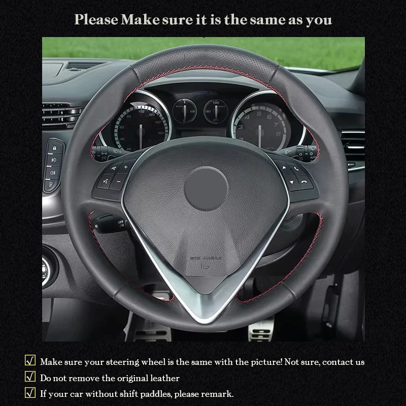 Custom Genuine Nappa Leather Car Steering Wheel Cover for Alfa Romeo Giulietta 2014 2015-2020 2021 MiTo 2016 2017 2018-2019