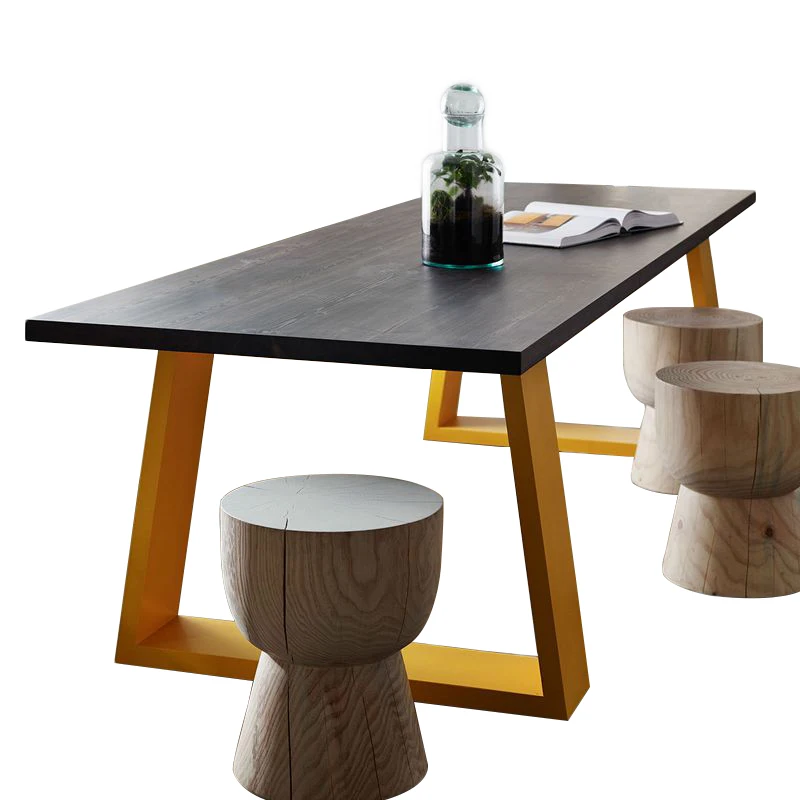 

Nordic LOFT solid wood table wrought iron table, modern desk workbench conference table household computer