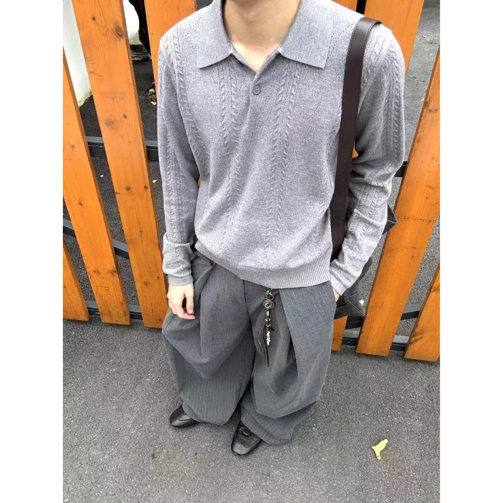 

Осень-зима, мужские трикотажные волосы большого размера с текстурой пшеницы и шипами, длинный све, чистый крой, полиэфирное волокно