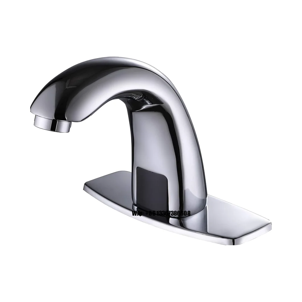 

Modern Chrome Bathroom Sink Faucet: Touchless Motion Sensor, Hole Cover, Automatic Sensing