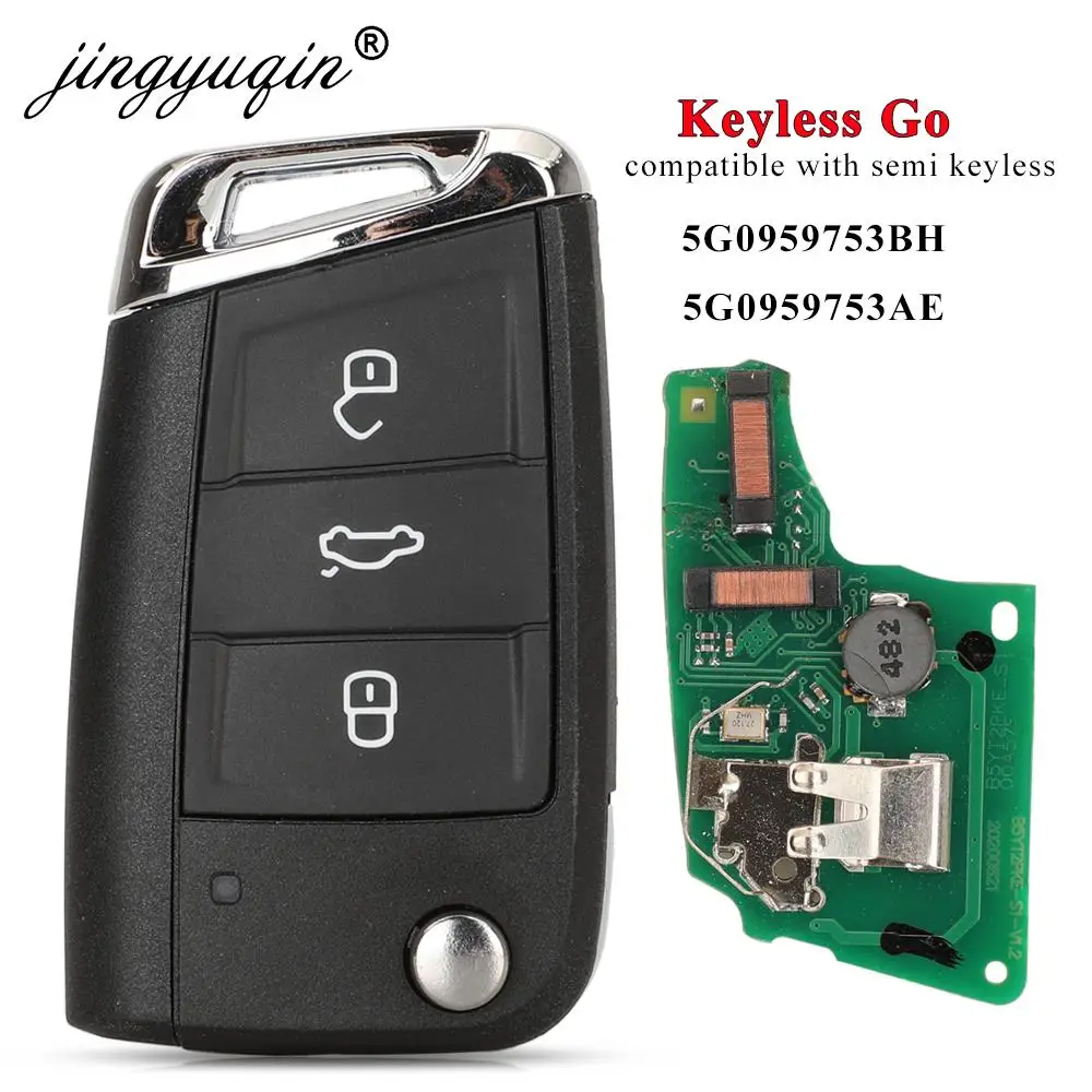 Jingyuqin 5G0959753BH /5G0959753AE 315Mhz MQB48 inteligentny pilot z kluczykiem samochodowym do volkswagena VW Golf 7 Tiguan KeylessGo MQB System