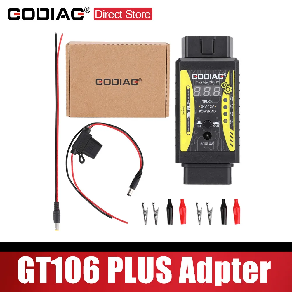 

Повышенная Эксплуатационная мощность GODIAG GT106 PLUS, от 24 В до 12 В, дополнительное реле для очистки и тестирования топливного инжектора для автомобилей и грузовиков