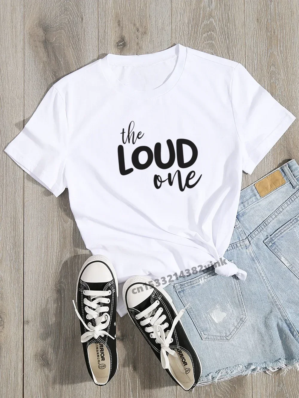 2024 Summer Cotton Top The Funny One The Loud One Print BFF Long Distance Going Away College gift women t shirt y2k top t-shirts