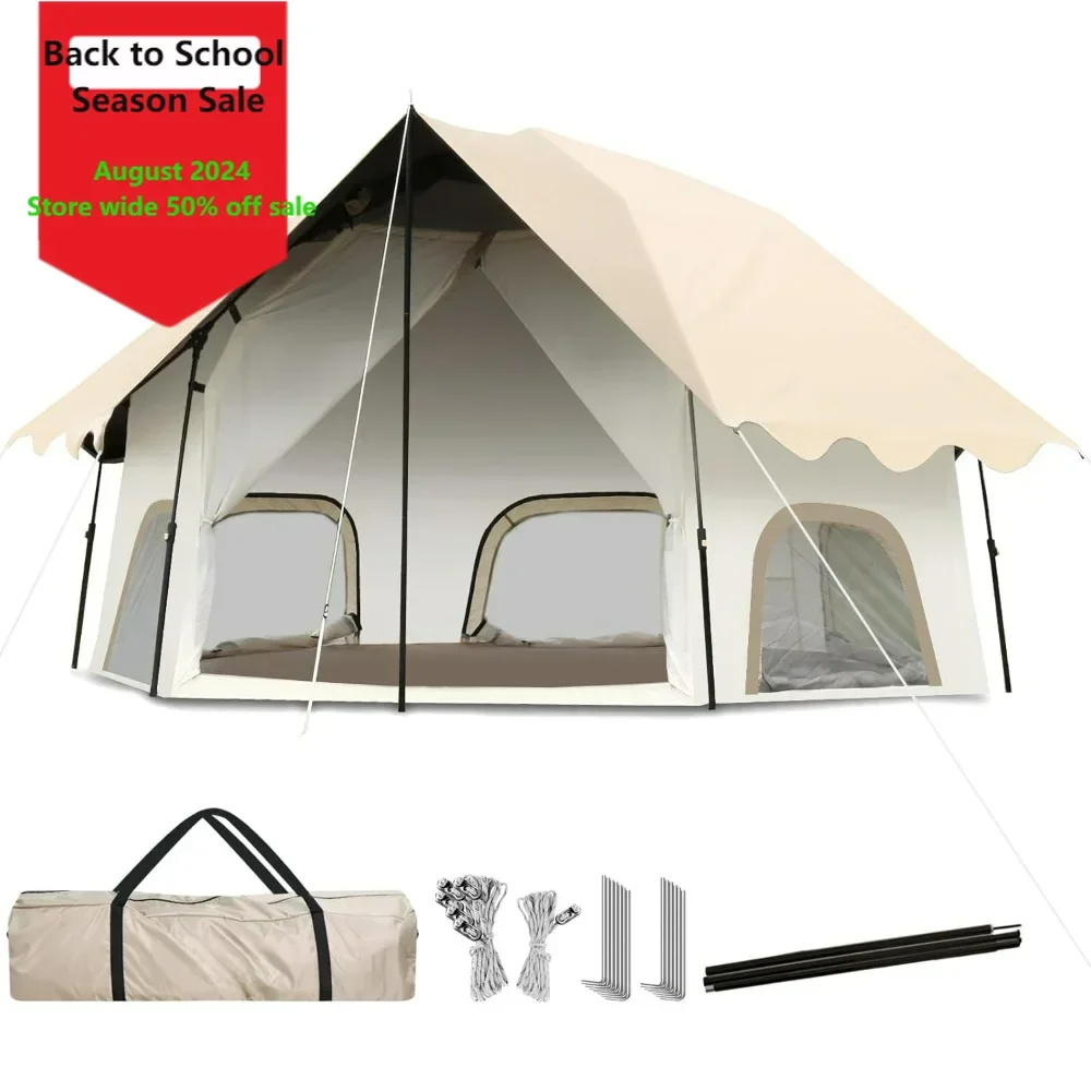 

Tent Camping, pop-up, stand-up, home hut with awning, porch, large capacity, waterproof, windproof, easy to travel, hike, picnic