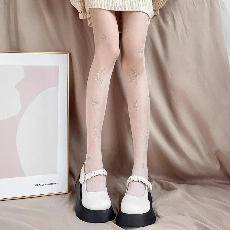 1/6 Paar modische, vielseitige, dünne Sommer-Damensocken mit Sternmuster, Leggings, bequeme, lässige, einfache Damensocken