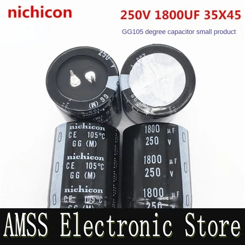 AMSS （1PCS）250V1800UF 35X45 Nichicon Electrolytic Capacitor 1800UF 250V 35*45 GG 105 degrees