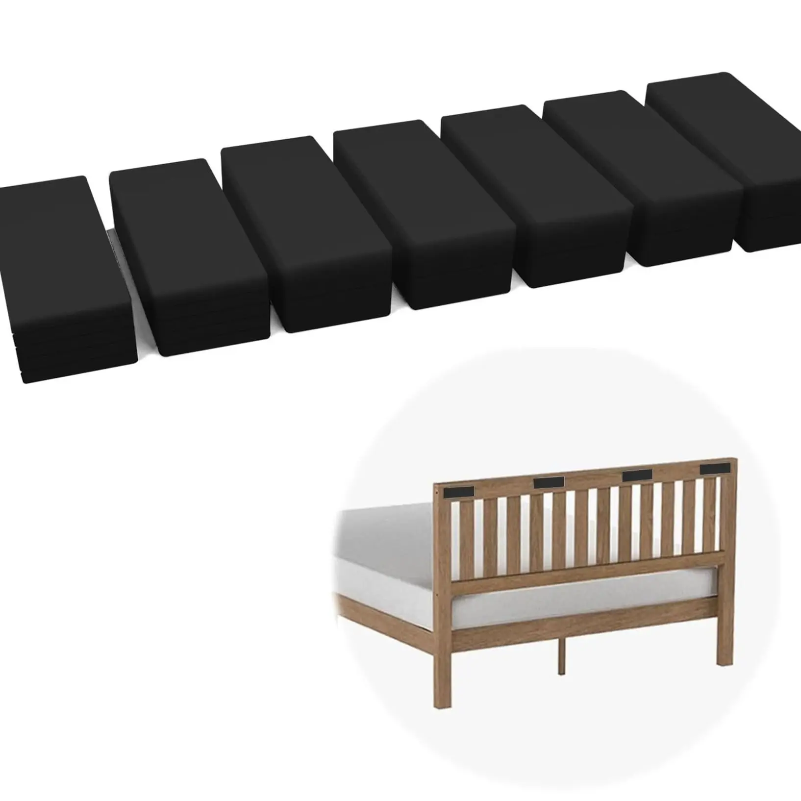 

20Pcs Cuttable Eva Foam Shock Pad Eva Foam Protector Strong Adhesive Bedside Wall Accessory Black One Size