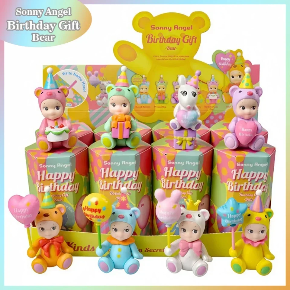 

Sonny Angel Birthday Gift Bear Series Blind Box Cute Animal Figure Anime Collectible Doll Fans Desktop Decoration Car Ornament