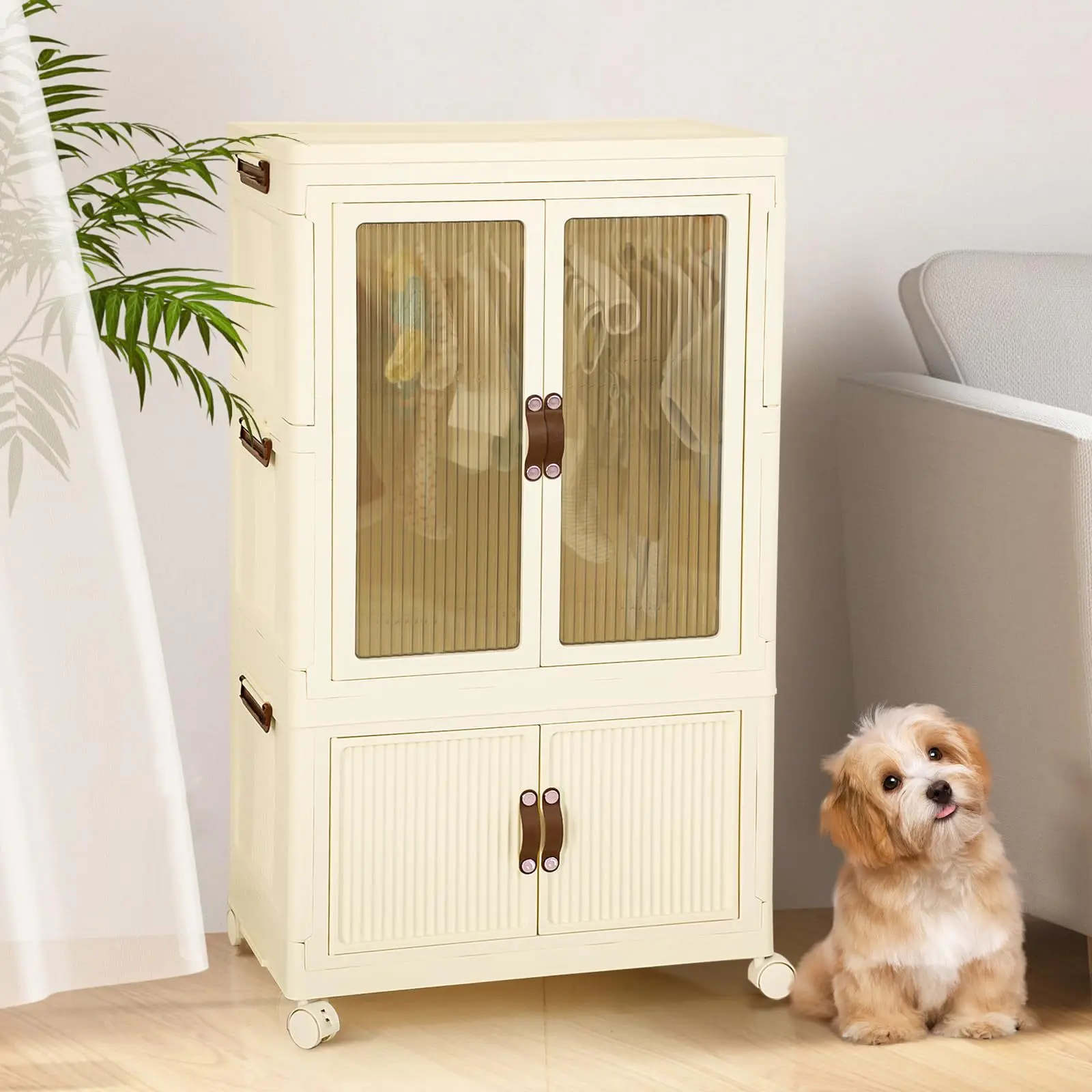 Installation-free household multi-functional pet clothing storage cabinet