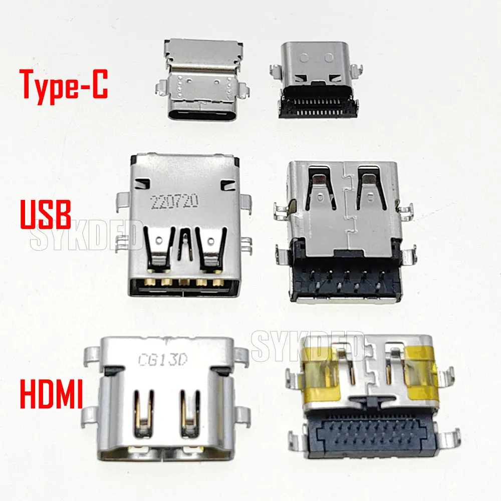 10/20Pcs Laptop HDMI-Compatible /Type-C/USB 3.0 Female Jack Connector for ASUS FX506H 19Pin Built-in Transmission Socket