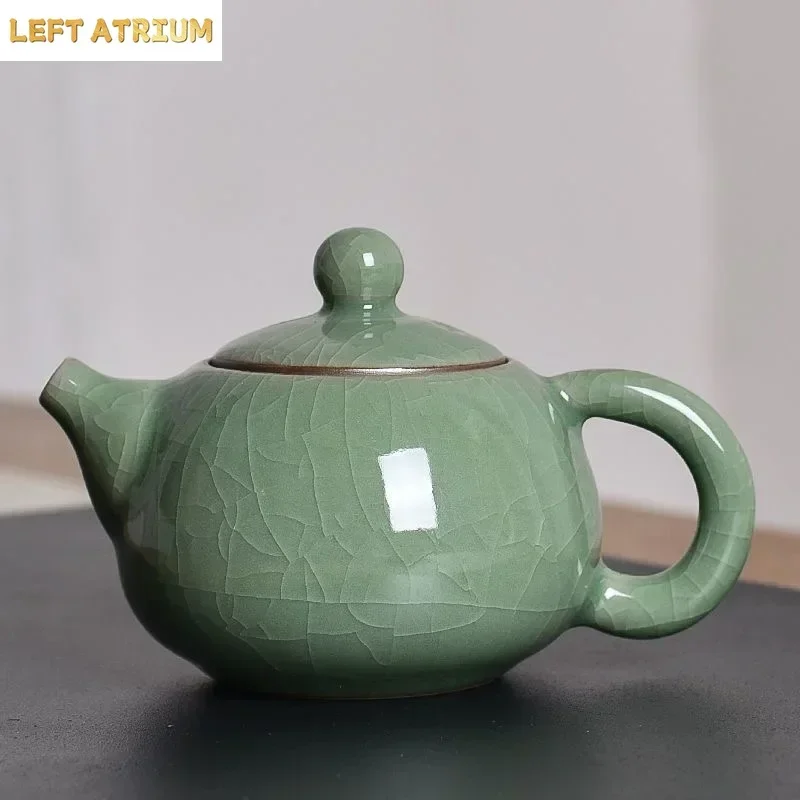 Longquan celadon, small teapot, ice crack glaze, ceramic kungfu teaset, tea pot, about 140ML Onsale~