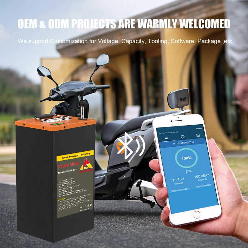 تخصيص 48 فولت 60 فولت 72 فولت 72 فولت 40 أمبير 50 أمبير 60 أمبير Lifepo4 بطارية حزمة دراجة نارية كهربائية بطارية ليثيوم أيون حزمة لسيارات EV #5