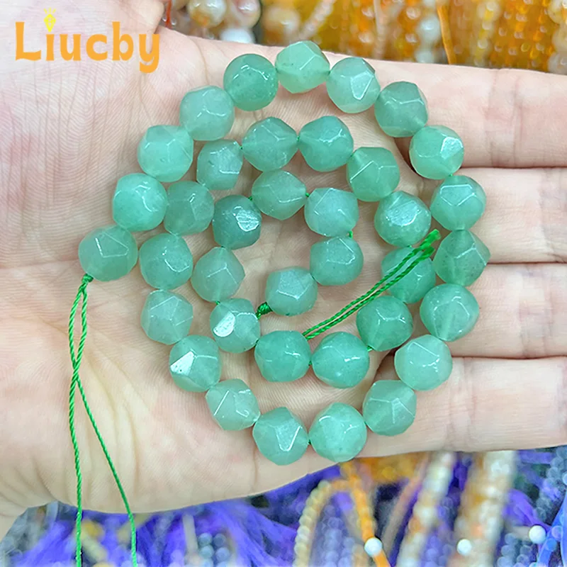 Facettierte handgefertigte Natursteinperlen für die Schmuckherstellung, DIY-Ohrringe für Frauen, Accessoires, Armbänder, 15 Zoll, 6/8/10 mm – Detail 7