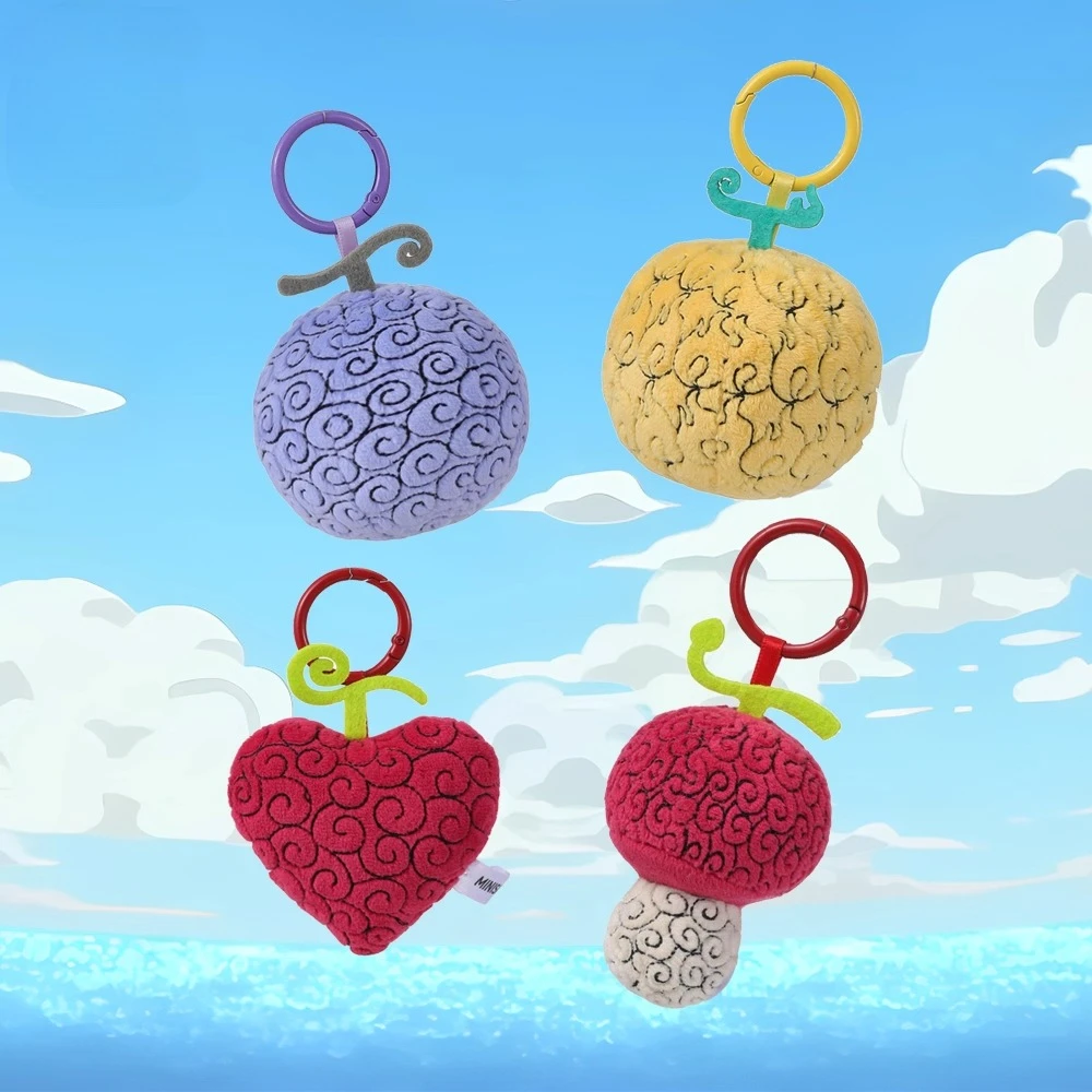 

One Piece Devil Fruit Plush Keychain, Anime Collectible Soft Stuffed Key Ring, Cute Gift for Fans, Adults, Kids (Multicolor)