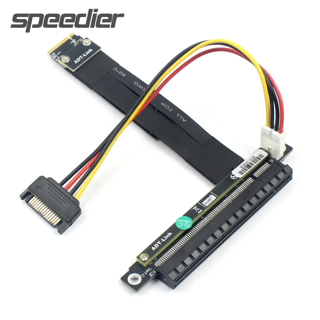 M.2 Key M Extender Cable to PCIE x16 Graphics Card Riser Adapter 16x PCIe PCI-Express for NGFF NVMe M2 2230 2242 2260 2280 Riser