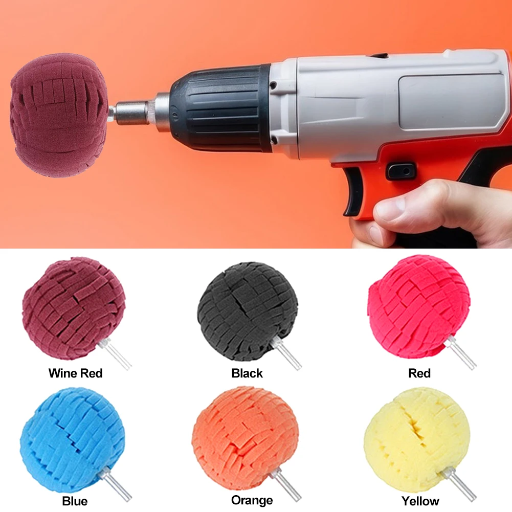 Polish Cleaning Foam Pad Drill Ball Sponge Polish Wheel Tool Detailed Scratch Polishing for Car Wheel Hub Headlight Polishing