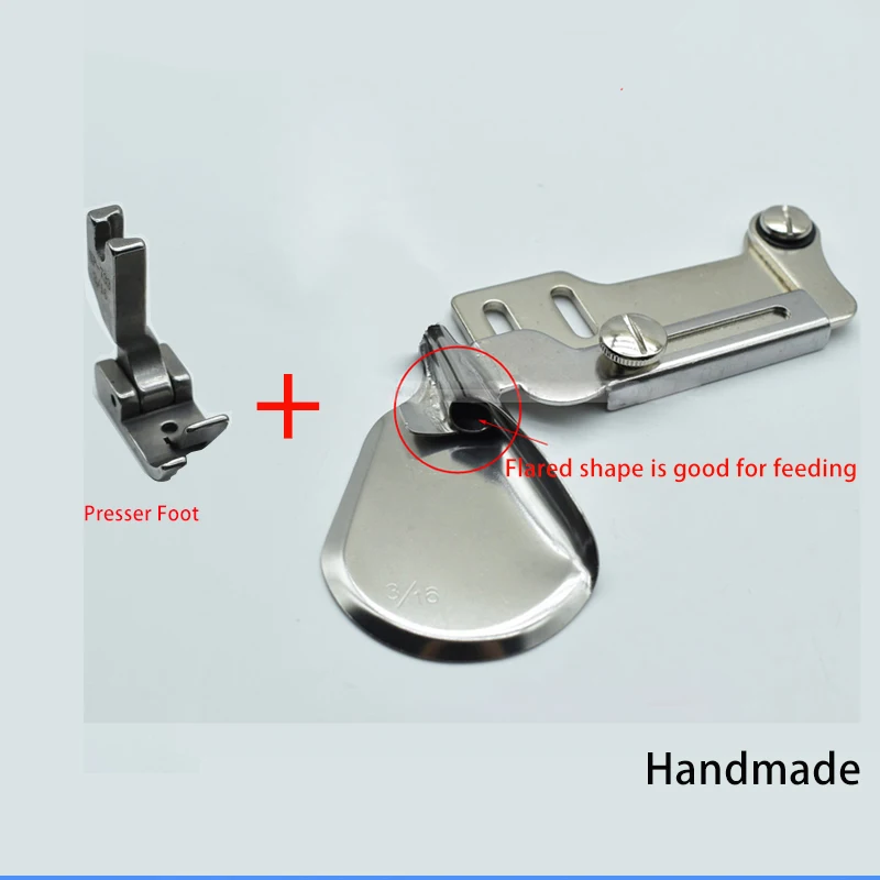 Lockstitch Sewing Binder-Folder  Hem Pull Tube Presser Foot Silk Chiffon Skirt Crimping Device Hemming Presser Foot