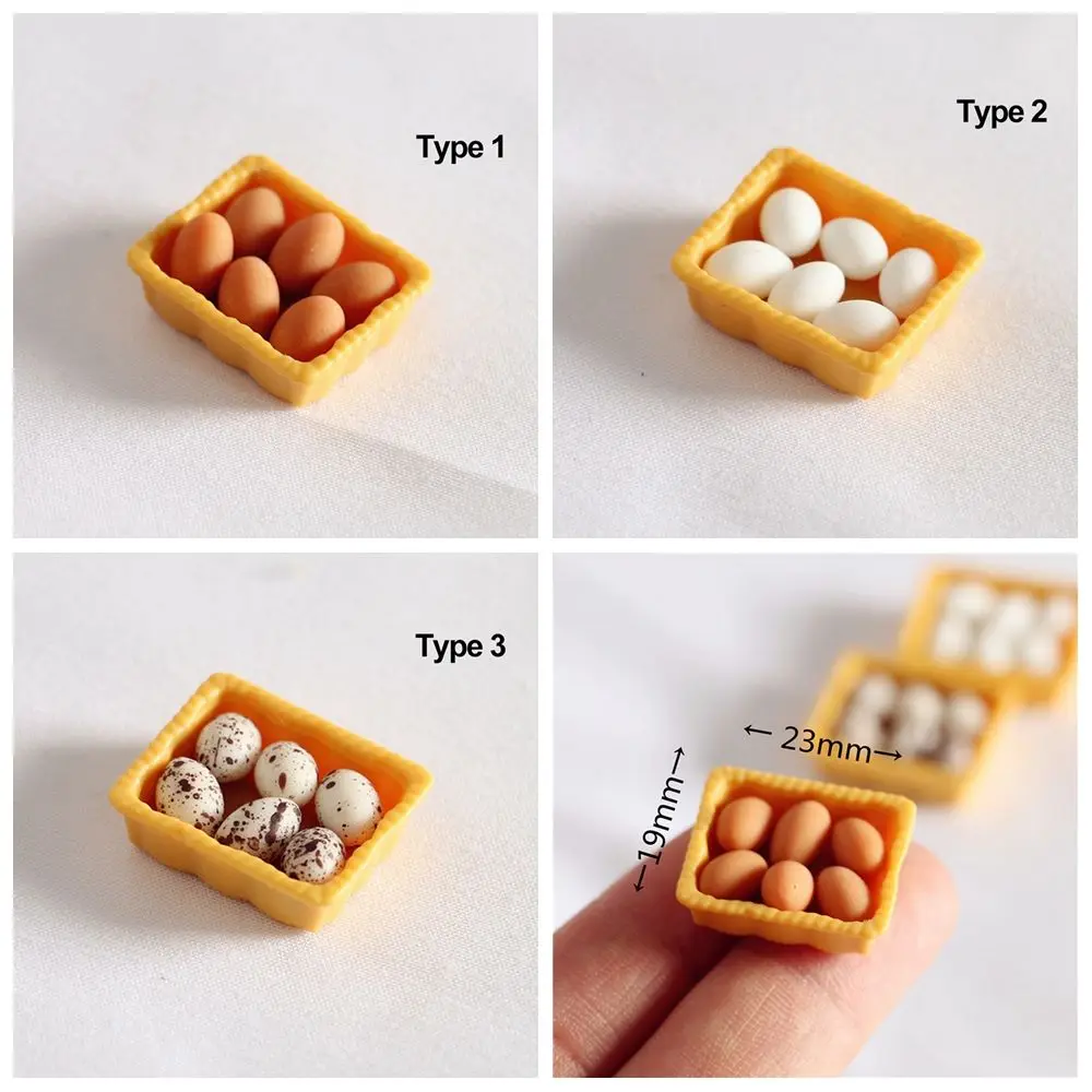 Gift Playing House Miniature Simulation Food Scene Model Mini Egg With Tray Dollhouse Eggs Kitchen Toy Doll Accessories