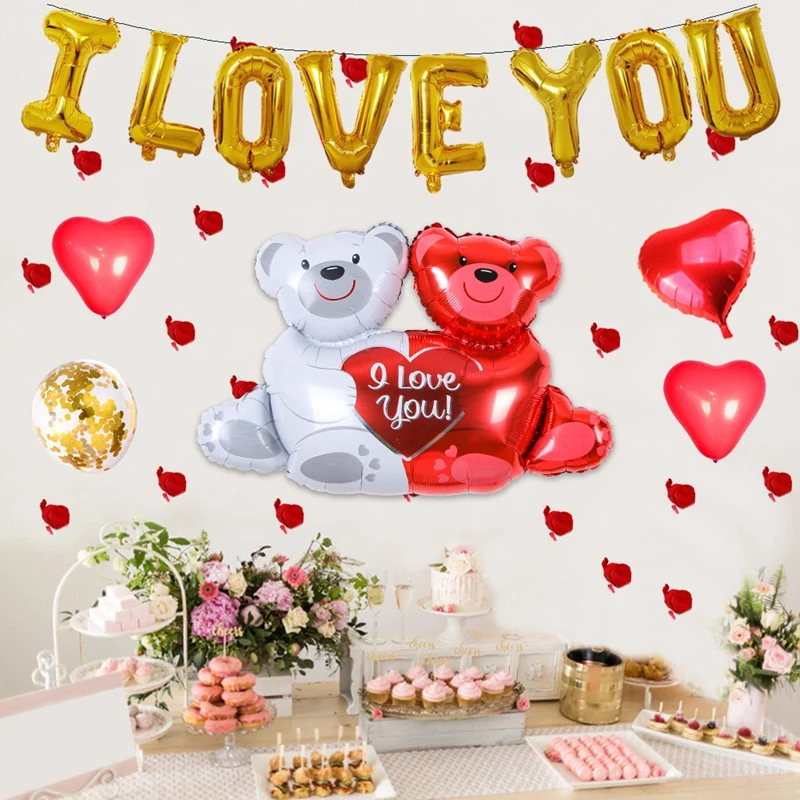 Kit de ballons coeur pour la fête de Léon, décoration florale de mariage, pétales de rose injRose, rouge foncé, 1000 pièces