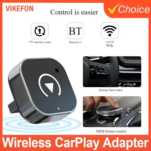 Adaptador inalámbrico CarPlay y Android Auto Universal Plug & Play USB Dongle MiNi para VW, Toyota, Nissan, Honda, Ford, Benz y más