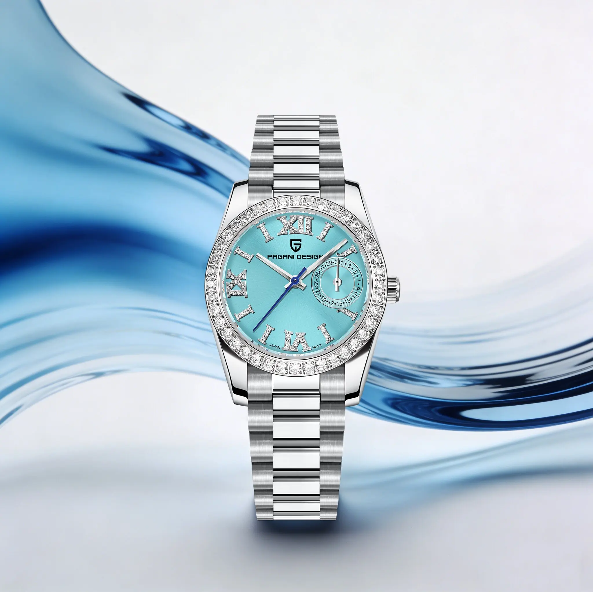 PAGANI DESIGN Exclusive Minimalist Ladies Quartz Watch Limited Edition Premium Stainless Steel Sapphire 100m Dive Calendar Watch