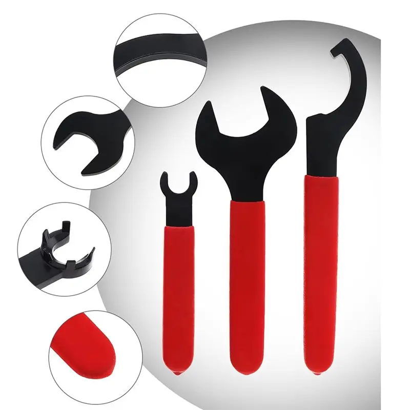 HLZS-6Pcs Coil Over Spanner Wrench Set For Suspension System Heavy Duty Adjustable Shock Wrench