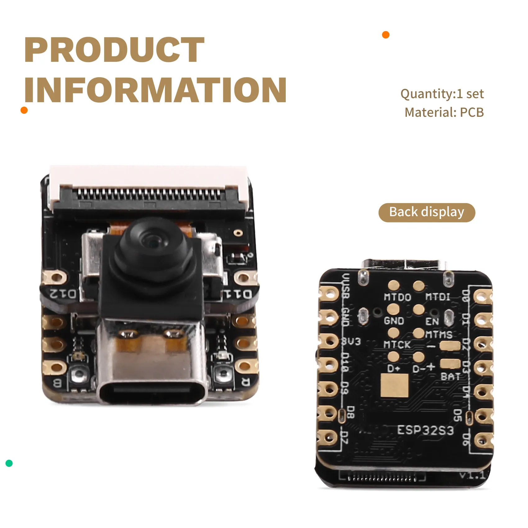 salego  Development Board with OV3660 Camera, 2.4GHz Wi-Fi BLE, ESP32S3 Sense for Projects and AI Vision