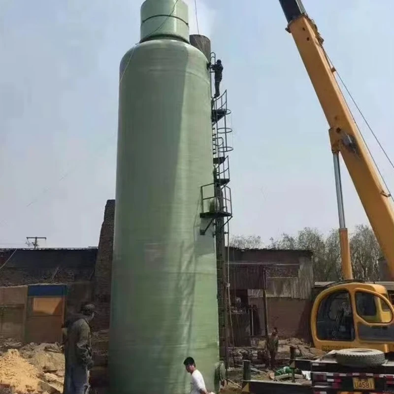 Fiberglass Chemical Waste Gas Spray Absorption Scrubber Industrial Spray Purification System